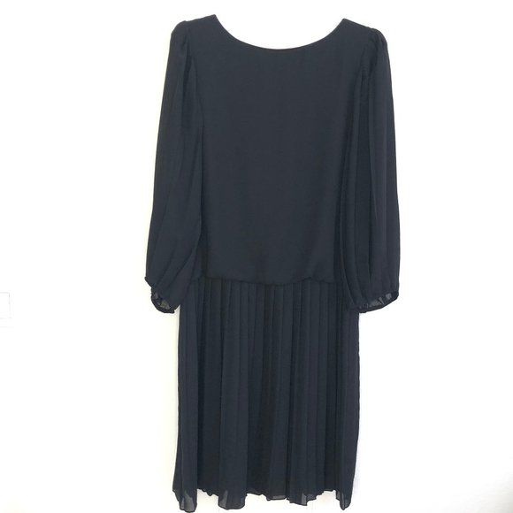 Jamie Sheer Chiffon Long Sleeve Pleated Dress CIKS - Picture 1 of 6